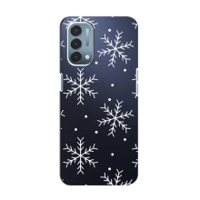 Зимние Чехлы для OnePlus Nord N200 5G (DE211) - прозрачный фон Белые снежинки - купить на Floy.com.ua