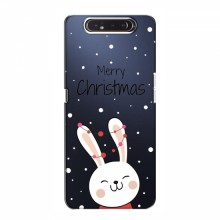 Зимние Чехлы для Samsung Galaxy A80 2019 ( A805F ) - прозрачный фон Рождественский заяц - купить на Floy.com.ua