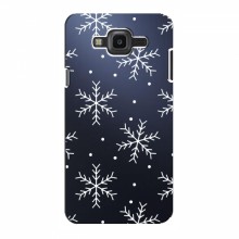 Зимние Чехлы для Samsung J7 Neo, J701 - прозрачный фон Белые снежинки - купить на Floy.com.ua