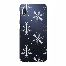 Зимние Чехлы для Samsung Galaxy A10e - прозрачный фон Белые снежинки - купить на Floy.com.ua