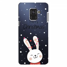 Зимние Чехлы для Samsung A8, A8 2018, A530F - прозрачный фон Рождественский заяц - купить на Floy.com.ua