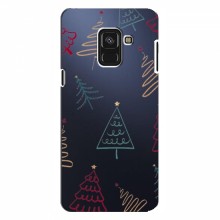 Зимние Чехлы для Samsung A8 Plus , A8 Plus 2018, A730F - прозрачный фон Рождественские елки - купить на Floy.com.ua