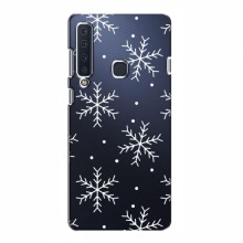 Зимние Чехлы для Samsung A9 2018 - прозрачный фон Белые снежинки - купить на Floy.com.ua