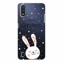 Зимние Чехлы для Samsung Galaxy A01 Core - прозрачный фон Рождественский заяц - купить на Floy.com.ua