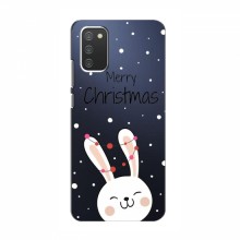 Зимние Чехлы для Samsung Galaxy A02s - прозрачный фон Рождественский заяц - купить на Floy.com.ua