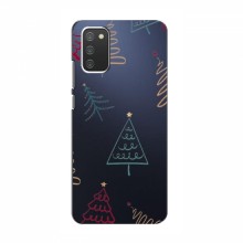 Зимние Чехлы для Samsung Galaxy A02s - прозрачный фон Рождественские елки - купить на Floy.com.ua