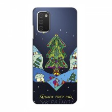 Зимние Чехлы для Samsung Galaxy A03s - прозрачный фон Рождественский герб - купить на Floy.com.ua
