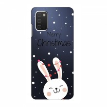 Зимние Чехлы для Samsung Galaxy A03s - прозрачный фон Рождественский заяц - купить на Floy.com.ua