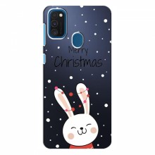 Зимние Чехлы для Samsung Galaxy A21s - прозрачный фон Рождественский заяц - купить на Floy.com.ua