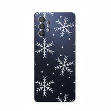 Зимние Чехлы для Samsung Galaxy A32 - прозрачный фон Белые снежинки - купить на Floy.com.ua