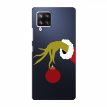 Зимние Чехлы для Samsung Galaxy A42 (5G) - прозрачный фон Гринч с игрушкой - купить на Floy.com.ua