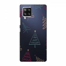 Зимние Чехлы для Samsung Galaxy A42 (5G) - прозрачный фон Рождественские елки - купить на Floy.com.ua