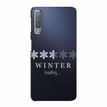 Зимние Чехлы для Samsung A7-2018, A750 - прозрачный фон