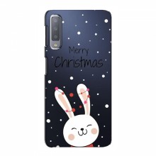 Зимние Чехлы для Samsung A7-2018, A750 - прозрачный фон Рождественский заяц - купить на Floy.com.ua
