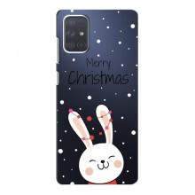 Зимние Чехлы для Samsung Galaxy A71 (A715) - прозрачный фон Рождественский заяц - купить на Floy.com.ua