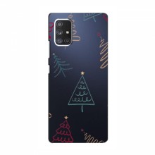 Зимние Чехлы для Samsung Galaxy A72 - прозрачный фон Рождественские елки - купить на Floy.com.ua