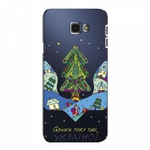 Зимние Чехлы для Samsung J4+, J4 Plus - прозрачный фон Рождественский герб - купить на Floy.com.ua