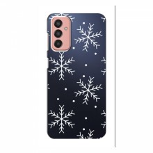 Зимние Чехлы для Samsung Galaxy M13 - прозрачный фон Белые снежинки - купить на Floy.com.ua