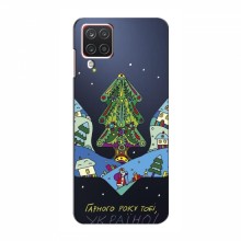 Зимние Чехлы для Samsung Galaxy M22 - прозрачный фон Рождественский герб - купить на Floy.com.ua