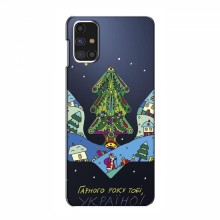 Зимние Чехлы для Samsung Galaxy M31s - прозрачный фон Рождественский герб - купить на Floy.com.ua