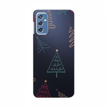 Зимние Чехлы для Samsung Galaxy M52 5G (M526) - прозрачный фон Рождественские елки - купить на Floy.com.ua
