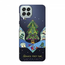 Зимние Чехлы для Samsung Galaxy M53 (5G) (M536B) - прозрачный фон Рождественский герб - купить на Floy.com.ua