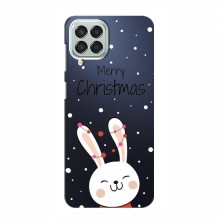 Зимние Чехлы для Samsung Galaxy M53 (5G) (M536B) - прозрачный фон Рождественский заяц - купить на Floy.com.ua