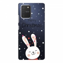 Зимние Чехлы для Samsung Galaxy S10 Lite - прозрачный фон Рождественский заяц - купить на Floy.com.ua