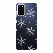 Зимние Чехлы для Samsung Galaxy S20 - прозрачный фон Белые снежинки - купить на Floy.com.ua