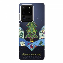 Зимние Чехлы для Samsung Galaxy S20 Ultra - прозрачный фон Рождественский герб - купить на Floy.com.ua