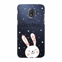 Зимние Чехлы для Samsung J2 2018, J250 - прозрачный фон Рождественский заяц - купить на Floy.com.ua