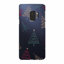 Зимние Чехлы для Samsung S9 - прозрачный фон Рождественские елки - купить на Floy.com.ua