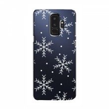 Зимние Чехлы для Samsung S9 Plus - прозрачный фон Белые снежинки - купить на Floy.com.ua