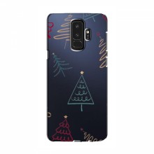 Зимние Чехлы для Samsung S9 Plus - прозрачный фон Рождественские елки - купить на Floy.com.ua