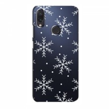 Зимние Чехлы для Samsung Galaxy M01s - прозрачный фон Белые снежинки - купить на Floy.com.ua