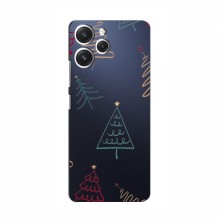 Зимние Чехлы для Xiaomi POCO М6 Pro (5G) - прозрачный фон Рождественские елки - купить на Floy.com.ua