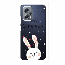 Зимние Чехлы для Xiaomi POCO X4 GT - прозрачный фон Рождественский заяц - купить на Floy.com.ua