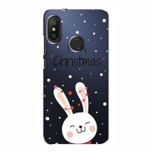 Зимние Чехлы для Xiaomi Redmi 6 Pro - прозрачный фон Рождественский заяц - купить на Floy.com.ua