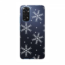 Зимние Чехлы для Xiaomi 12T - прозрачный фон Белые снежинки - купить на Floy.com.ua