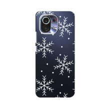 Зимние Чехлы для Xiaomi 13 - прозрачный фон Белые снежинки - купить на Floy.com.ua