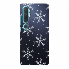 Зимние Чехлы для Xiaomi Mi 10 - прозрачный фон Белые снежинки - купить на Floy.com.ua