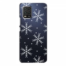 Зимние Чехлы для Xiaomi Mi 10 Lite - прозрачный фон Белые снежинки - купить на Floy.com.ua