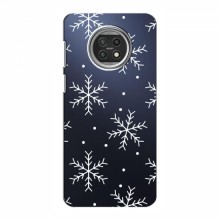 Зимние Чехлы для Xiaomi Mi 10T Lite - прозрачный фон Белые снежинки - купить на Floy.com.ua