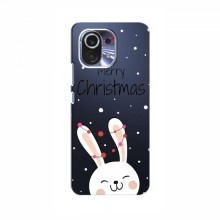 Зимние Чехлы для Xiaomi 11 Lite - прозрачный фон Рождественский заяц - купить на Floy.com.ua