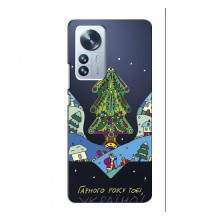 Зимние Чехлы для Xiaomi 12 Lite - прозрачный фон Рождественский герб - купить на Floy.com.ua