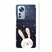 Зимние Чехлы для Xiaomi 12 Lite - прозрачный фон Рождественский заяц - купить на Floy.com.ua