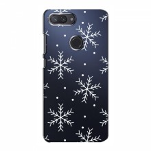 Зимние Чехлы для Xiaomi Mi8 Lite - прозрачный фон Белые снежинки - купить на Floy.com.ua