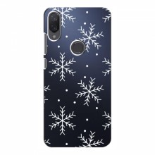 Зимние Чехлы для Xiaomi Mi Play - прозрачный фон Белые снежинки - купить на Floy.com.ua