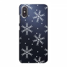 Зимние Чехлы для Xiaomi Mi8 Pro - прозрачный фон Белые снежинки - купить на Floy.com.ua