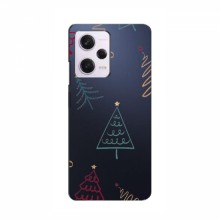 Зимние Чехлы для Xiaomi POCO X5 Pro (5G) - прозрачный фон Рождественские елки - купить на Floy.com.ua